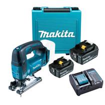 Kit Serra Tico-Tico à Bateria 18V DJV182Z + 2 Bateria 18V 5Ah + Carregador DC18WC BI + Maleta Makita