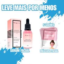 Kit Sérum Facial Rosa Mosqueta - Max Love + 5 Saches da Máscara Facial Peel Off Argila Rosa Max Love