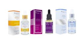 Kit serum vitamina c + serum clareador + serum colageno