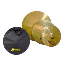 Kit Set Pratos Bateria Eko Ecol 14 16 20 Krest Brass + Bag