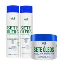 Kit Sete Óleos Shampoo, Condicionador e Máscara 500g - Widi Care