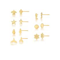 Kit sete pares brinco - motivo mar