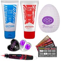 Kit Sex Shop 9 Itens Casal Brinquedos Eróticos Presente Namorado Algemas Egg Sexyshop