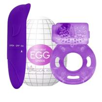 Kit Sex shop Brinquedos Eróticos Vibrador Egg Masturbador Anel Paniano Sex Shop