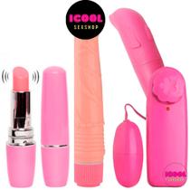 Kit Sex Shop Vibrador Golfinho + Bullet +Vibrador Feminino Plug Anal Egg Masturbador - Wasai