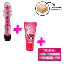 KIT SEX SHOP Vibrador Pérola + Gel excitante + Raspadinha Sensual