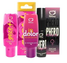 Kit Sexshop Gel Funcional Excitante Perfume Feromônio Casal