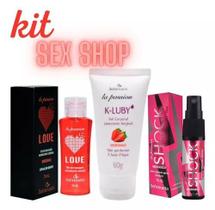 Kit Sexshop Sensual óleo para Massagem Shock Plus Gel Lubrificante