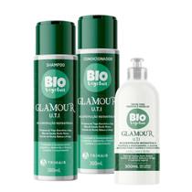 Kit Sh + Cond+Creme de Pentear 300ml Biovegetais UTI Glamour