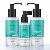 Kit Sh+Cond+Fluído Scalp Repair Borabella Professional Fortalecimento Capilar Pós Quimica Revitalização Couro Cabeludo Estimula Crescimento