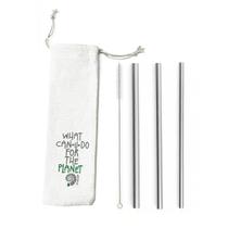 Kit Shake - 3 Canudos shake 8, 10 e 12mm + Escova + Ecobag