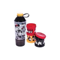 Kit Shakeira 600ml + Potes 3 Em 1 Mickey e Minnie - Plasútil