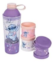 Kit Shakeira Escolar + Potes 3 Em 1 Stitch Disney Plasutil