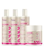 Kit Shamp, Cond, Ativador e Gelatina cachos Nova Fragrância - Apice