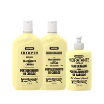Kit shamp. cond. creme p/ pentear fortalecimento para cabelos original legitimo