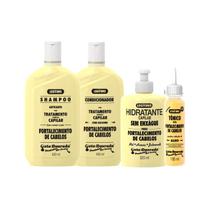 Kit shamp. cond. creme p/ pentear tonico fortalecimento para cabelos original legitimo