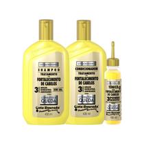 Kit shamp. cond. creme sem enxague fortalecimento extraordinario combate a queda