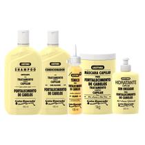Kit shamp. cond. masc. 1kg creme s/ enxague tonico fortalecimento para cabelos original legitimo