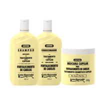 Kit shamp. cond. masc. fortalecimento para cabelos original legitimo