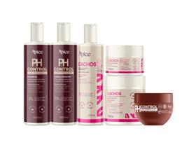 Kit Shamp, Cond, Másc Ph Control, Gelatina, Máscara e Ativador Cachos - Ápice