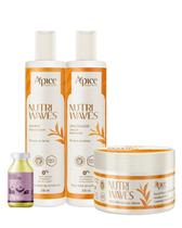 Kit Shamp, Cond, Máscara Nutri waves e OV de semente de Uva 7ml - Ápice