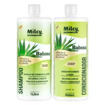 Kit Shampoo 1 Litro + Condicionador 900ml BABOSA Milcy Hidratação e Nutrição Capilar