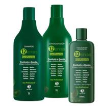 Kit Shampoo 1l+Cond 1l+Hidratante 500ml Tonificante 12 Ervas