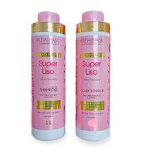 Kit Shampoo 1l + Condicionador 800ml Super Liso Kerabrasil Kit Shampoo 1l + Condicionador 800ml Super Liso Kerabrasil