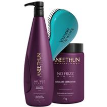 Kit Shampoo 1l Máscara 1kg Aneethun No Frizz e Escova Beauty