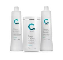 Kit shampoo 1l + máscara 1kg + condicionador 1l restore premium - amávia