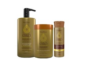 Kit Shampoo 1L + Máscara + Leave-in Oro Therapy Natumaxx