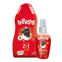 Kit Shampoo 2 em 1 e Colônia para Pet Melancia Beeps