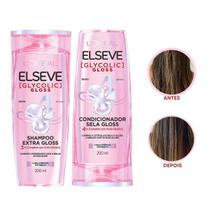 Kit Shampoo 200ml + Condicionador 200ml Glycolic Gloss Elseve Tratamento Sela Cabelo Kit Shampoo 200ml + Condicionador 200ml Glycolic Gloss Elseve Tratamento Sela Cabelo