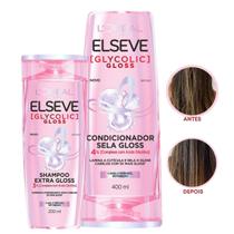 Kit Shampoo 200ml + Condicionador Shampoo Elseve Extra Glycolic Gloss Tratamento Poroso 400ml Kit Shampoo 200ml + Condicionador Shampoo Elseve Extra Glycolic Gloss Tratamento Poroso 400ml