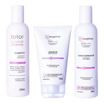 KIT Shampoo 250ml + Condicionador 200ML + Leave In Hipoalergênico Total Care Alergoshop 150ml