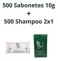 Kit Shampoo 2em1 Sache 10ml 500un + 500un Mini Sabonete 10g Pousada Hotel Motel Airbnb Doação - Fly