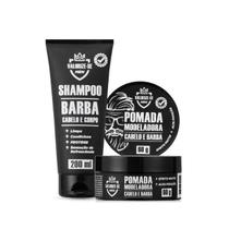 Kit Shampoo 3 em 1 - Barba, Cabelo e Corpo + Pomada Cabelo e Barba / VALORIZE-SE MEN - QTB Cosméticos