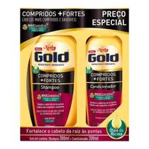 Kit Shampoo 300ml + Condicionador 200ml Niely Gold Compridos + Fortes