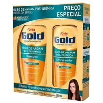 Kit shampoo 300ml + condicionador 200ml niely gold pós quimica