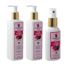 Kit Shampoo 300ml, Condicionador 300ml e Perfume 120ml Sensações Frutas Vermelhas Therapet