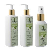 Kit Shampoo 300ml, Condicionador 300ml e Perfume 120ml Sensações Maçã Verde Therapet