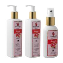 Kit Shampoo 300ml, Condicionador 300ml e Perfume 120ml Sensações Morango Therapet