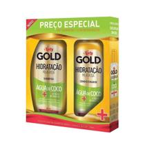 Kit Shampoo 300ml + Condicionador Niely Gold Hidratação Água de Coco 200ml