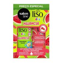 Kit Shampoo 300ml E Condicionador 200ml Melancia Meu Liso Kids Salon Line