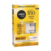 Kit Shampoo 300ml e Condicionador 200ml Salon Line Meu Liso Muito +Liso