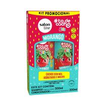 Kit Shampoo 300ml e Condicionador 200ml todecacho Kids Morango Salon Line