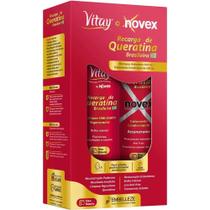 KIT Shampoo 300ml e condicionador 200ml Vitay Novex Recarga de Queratina - EMBELLEZE