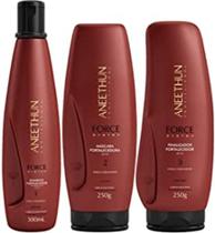 Kit Shampoo 300ml + Máscara 250ml + Finalizador 250g Force System Aneethun