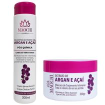 Kit Shampoo 300ml + Máscara Argan E Açaí Pós Química 300G Kit Shampoo 300ml + Máscara Argan E Açaí Pós Química 300G
