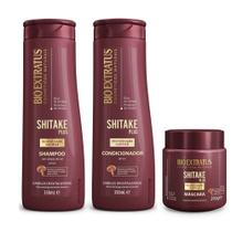 Kit Shampoo 350ml + Condicionador 350ml + Máscara Bio Extratus Shitake 250g